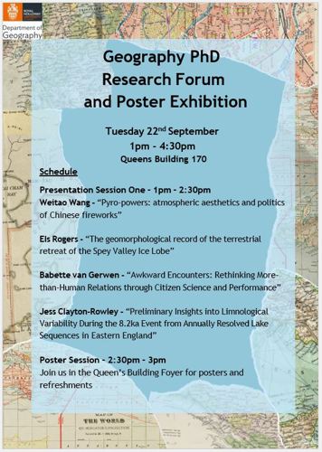 2026 Geography Postgraduate Research Forum Schedule