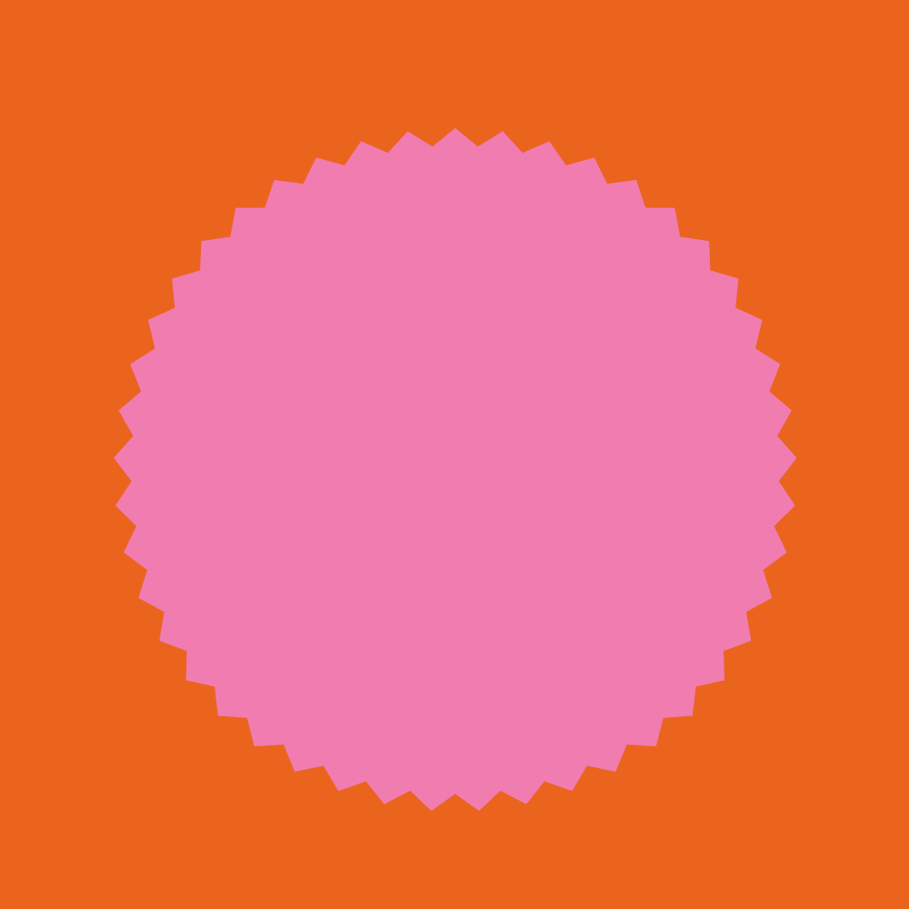 Circular pattern block orange and pink