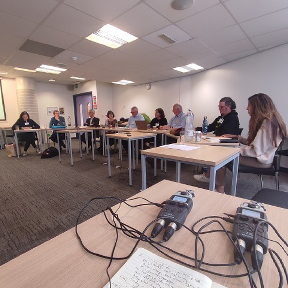 Recording a panel discussion at the Scottish Oral History Centre, Strathclyde University