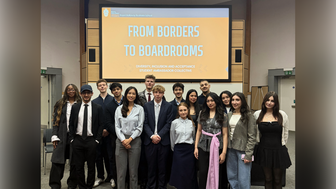 'From Borders to Boardroom' event organisation team at Royal Holloway Business School 