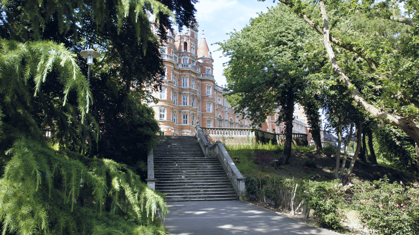  Founder's steps leading to woodland on campus